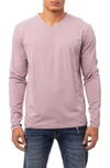 X-ray Men's Soft Stretch V-neck Long Sleeve T-shirt In Dusty Lave