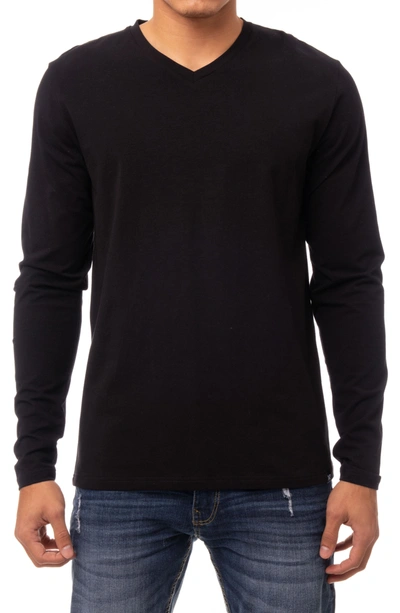 X-ray V-neck Long Sleeve T-shirt In Black