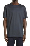 Canali Solid Crewneck T-shirt In Dark Blue