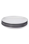 Leeway Home Set Of 4 Small Plates In Midnight Navy Stripes