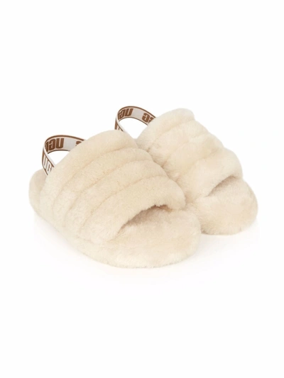 Ugg Kids' Fluff Yeah Slide Slippers In Tan/tan