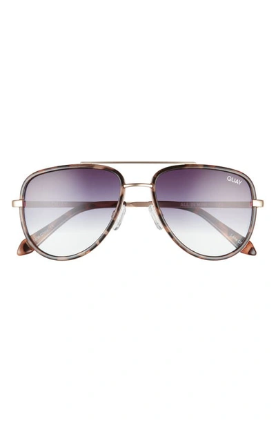 Quay X Maluma All In 52mm Mini Aviator Sunglasses In Milky Tort/ Fade