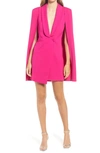 Katie May Boss Lady Cape Minidress In Pink Peacock