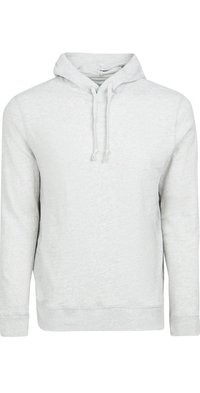 Faherty Slub Cotton Hoodie In Light Grey Heather
