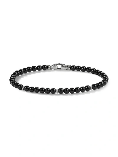 David Yurman Women's Spiritual Beads Sterling Silver & Gemstone Beaded Bracelet In Black Onyx