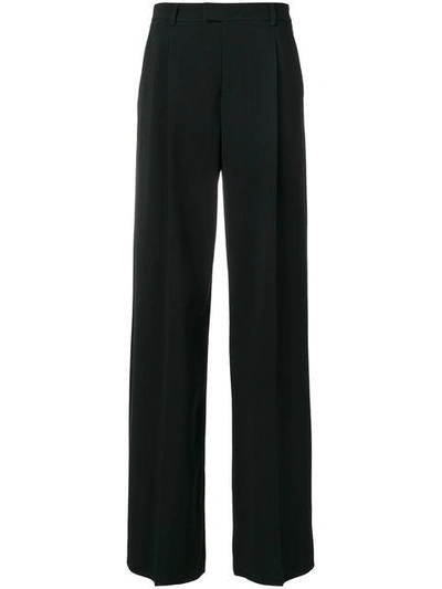 Red Valentino Wide-leg High-rise Crepe Trousers In Black