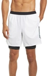 Fourlaps Command Pocket Running Shorts In White With Camo