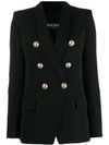 Balmain Double-breasted Wool Blazer In Black