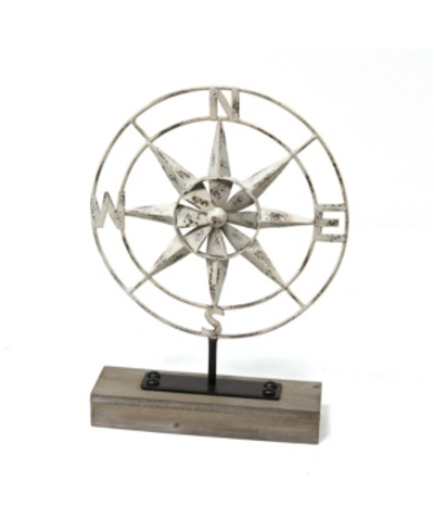 Stratton Home Decor Metal Compass Table Top In Multi
