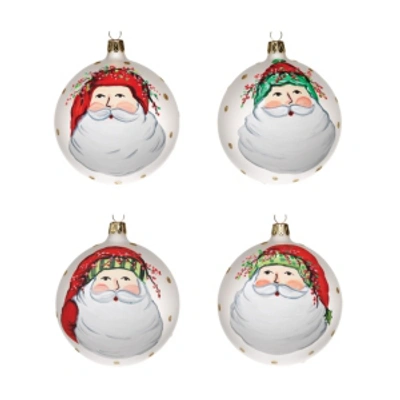Vietri Old St. Nick Set Of 4 Assorted Ornaments With $13 Credit In Multicolor