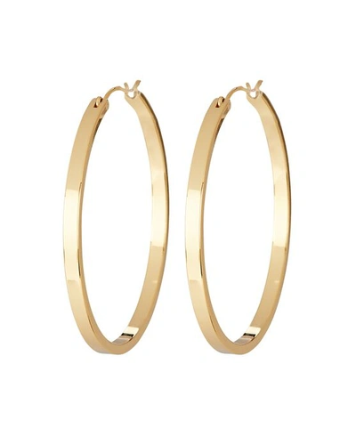Oma The Label Women's Shiny Jordan 18k Gold Plated Brass Medium Hoop Earrings, 1.2"