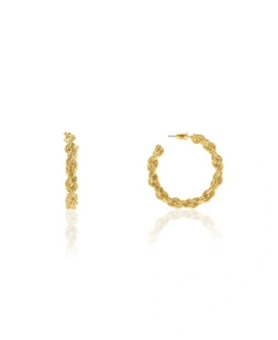 Oma The Label Women's Farhiya 18k Gold Plated Brass Medium Hoop Earrings, 1.2" In Gold Tone