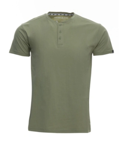 X-ray Short Sleeve Henley In Dusty Mint