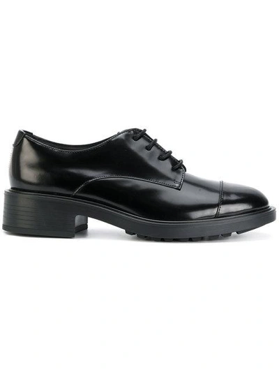 Hogan H332 Glossy Derby Shoes In Black