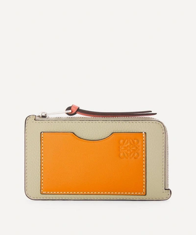 Loewe Logo-debossed Zipped Leather Coin Purse In Light Oat/honey