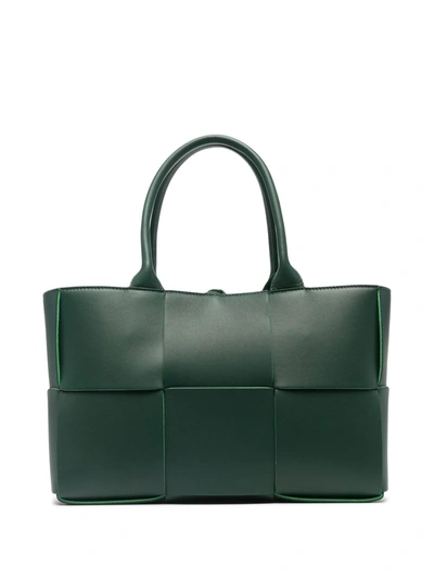 Bottega Veneta Arco Small Intrecciato Leather Tote In Green