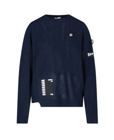 Raf Simons Patch Detail Knitted Jumper In Navy