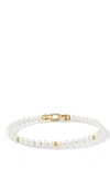 David Yurman 14k Yellow Gold Cultured Freshwater Pearl Spiritual Beads Bracelet In White/yellow Gold