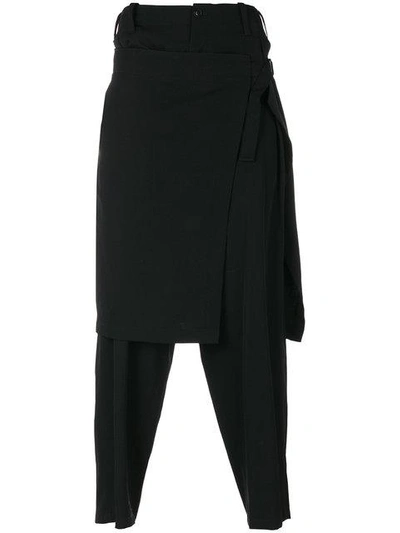 Yohji Yamamoto Wrap Skirt Trousers In Black