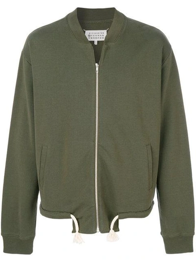 Maison Margiela Drawstring Hem Bomber Jacket In Green