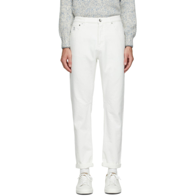 Brunello Cucinelli Lightweight Dyed Denim Trousers In White