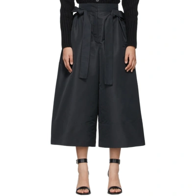 Alexander Mcqueen Black Exploded Ribbon Tie Culotte Trousers In 1000 Black