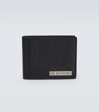 Balenciaga Black Logo-plaque Bi-fold Wallet