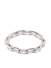 Maria Black White Rhodium-plated Gemma Chain Ring In Silver