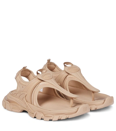 Balenciaga Track Logo-detailed Rubber And Neoprene Sandals In Beige