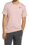 Nike Dri-fit Static Training T-shirt In Rust Pink/ Platinum Violet