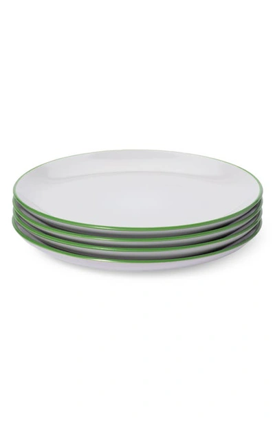 Leeway Home Set Of 4 Small Plates In Green Stripes
