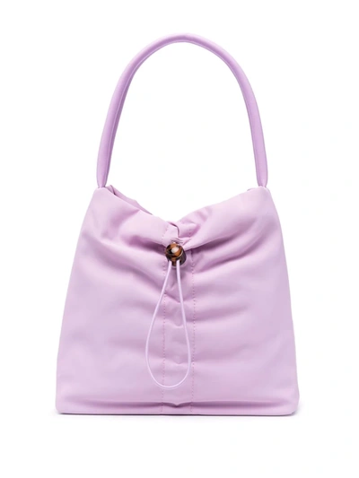 Staud Lavender Felix Nylon Shoulder Bag In Lilac