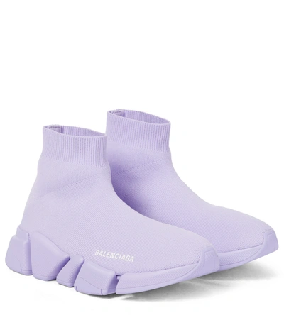 Balenciaga Speed 2.0 Lt Sock Sneakers In Lilac