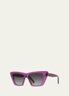Celine 51mm Cat Eye Sunglasses In Violet Mirror