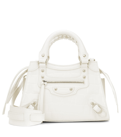 Balenciaga Womens White Neo Classic City Mini Snake-embossed Leather Tote  Bag | ModeSens