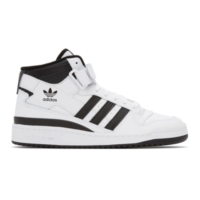 Adidas Originals Forum Mid Sneakers In White And Black
