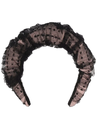Redv Polka Dot Tulle Hairband In Schwarz