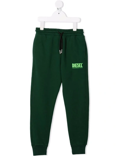 Diesel Teen Logo Tracksuit Bottoms In 绿色