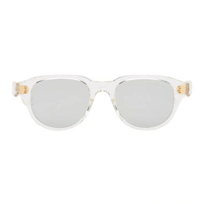 Dita Transparent & Grey Telehacker Sunglasses In Crystal Clear_yellow Gold