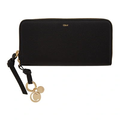 Chloé Women's Wallet Leather Coin Case Holder Purse Card Bifold  Alphabet In Black