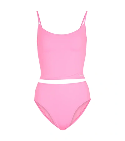 Balenciaga Logo Two-piece Swimsuit In Pink