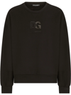 Dolce & Gabbana 3d Dg Logo-patch Crew-neck Sweatshirt In Black