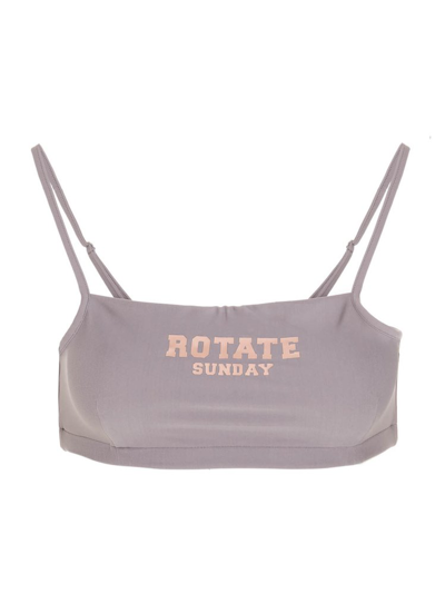 Rotate Birger Christensen Passio Logo-print Stretch Sports Bra In Mud