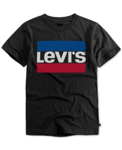 Levi's Kids' Big Boys Logo-print Cotton Crewneck T-shirt In Black