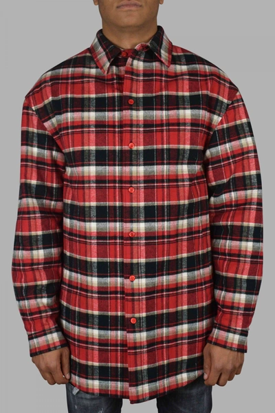 Balenciaga Checked Shirt In Red