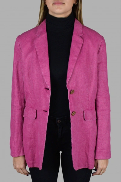Prada Jacket In Linen In Pink