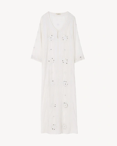 Nili Lotan Phoebe Embroidered Dress In Ivory W/ Ivory Embroidery