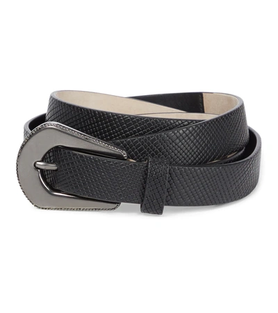 Brunello Cucinelli Leather Belt In Black