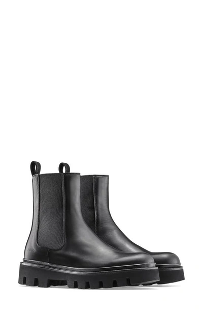Koio Leather Lug-sole Chelsea Booties In Nero