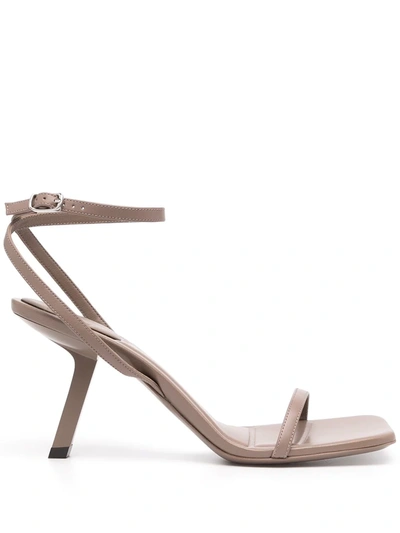 Balenciaga Void 80mm Ankle-strap High-heel Sandals In Beige